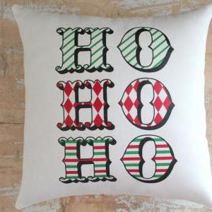 Christmas Pillow, Santa, Ho Ho Ho, Merry..