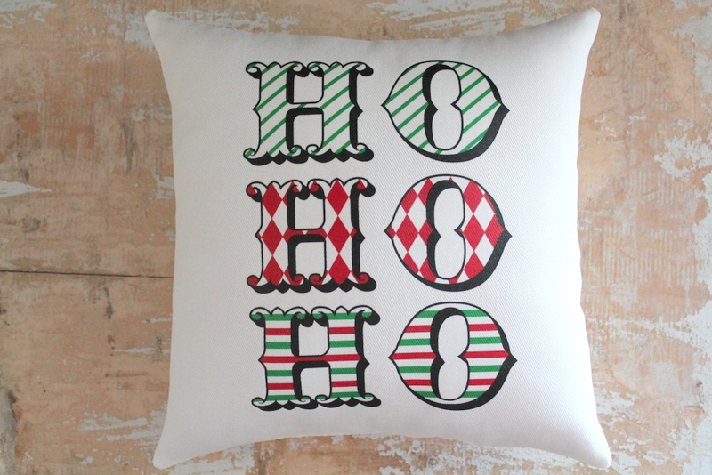 Christmas Pillow, Santa, Ho Ho Ho, Merry Christmas, Christmas Decor, Christmas Throw Pillow