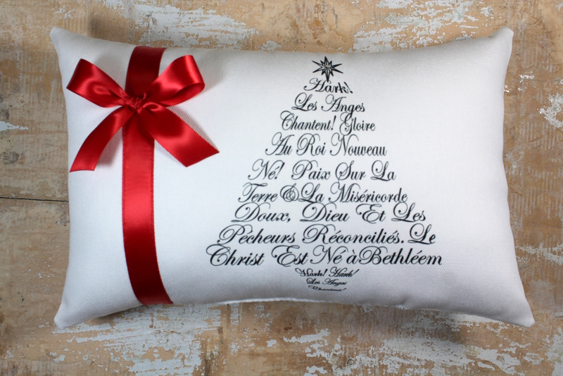 Christmas Pillow, Christmas Tree, French Christmas Decor, Cottage Christmas, Holiday