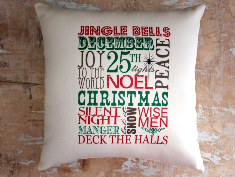 Christmas Pillow, Subway Art, Merry Christmas, Christmas Decor, Holidays